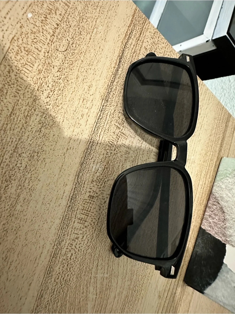 Matte Black Square Sunglasses with Dark Lenses